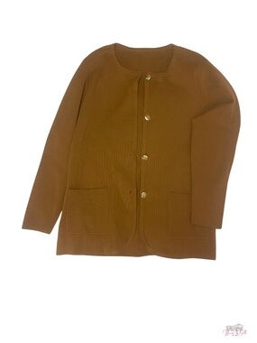 Old Money Aesthetic Khaki Knit Cardigan Gold Buttons Pocketed